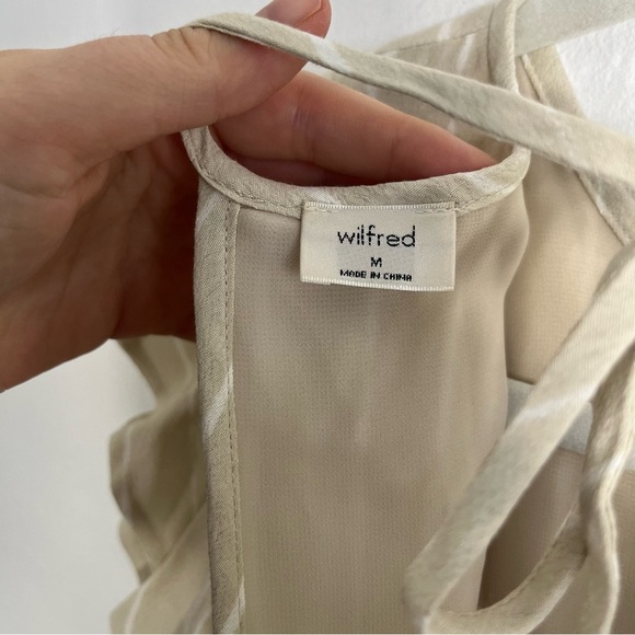 Aritzia Wilfred Fleurette Jumpsuit Cream Tan White Stripe Medium - Picture 6 of 8